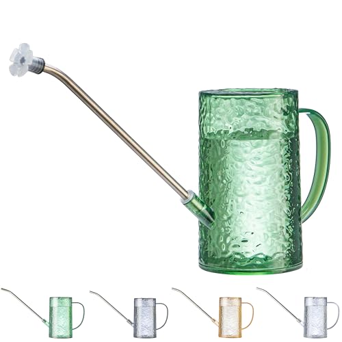 Small Watering Can for Indoor Plants - 34oz Leakproof Lightweight Pot with Long Spout & Bonus Shower Head, Indoor Watering Can for House Plants in Sage Green