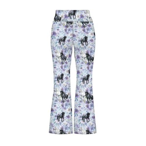 Image of Girls Flare Leggings Cute Bell Bottoms for Teen Girls Wide Leg Sweatpants for 5-14 T