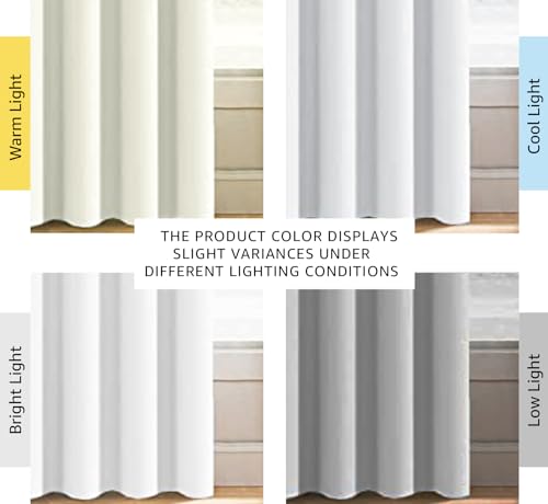 Image of H.VERSAILTEX Pure White Curtain for Living Room Thermal Insulated Window Treatment Curtain Extra Long 108 inch Length Energy Saving Solid Grommet Top Room Darkening Drape, One Panel, 52 inch W x 108 inch L
