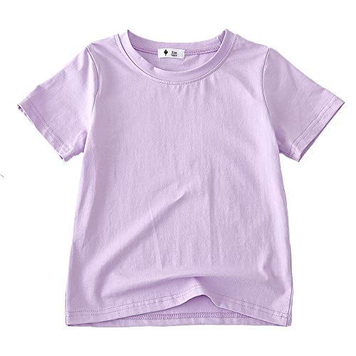 KISBINI Little Girls Boys Short Sleeve T-Shirt Cotton Solid Tees for Toddlers