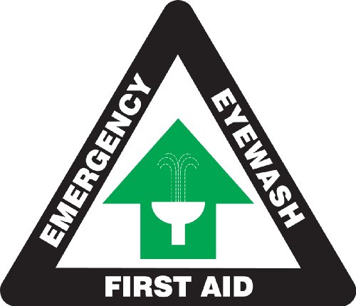 Panneau de sol adhésif d'urgence First Aid Eyewash en vinyle antidérapant Accuform PSR844
