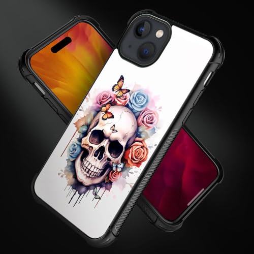 Coque iPhone 13 Mini tête de mort fleurie pour vos sorties citadines - 6