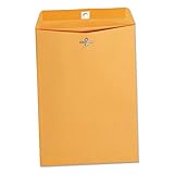 Universal UNV35262 7.5 in. x 10.5 in. #75 Square Flap Gummed/Clasp Envelope - Brown Kraft (100/Box)