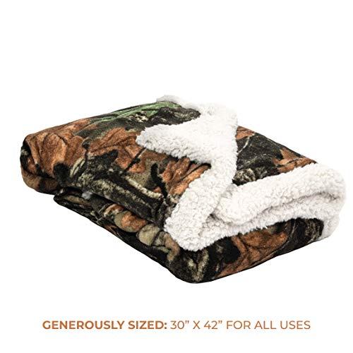 Baby Infant Camo Accent Soft Sherpa And Plushed Lined Coral Fleece Gift Blanket (Everest White) #TOP1