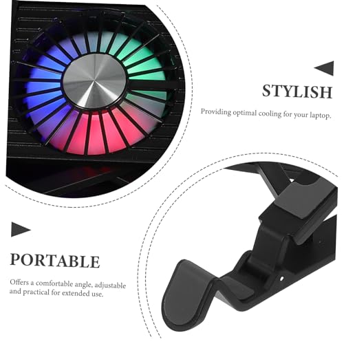 Soporte ajustable para laptop con ventilador de refrigeración, base portátil para disipación térmica y alimentación USB miniatura 7