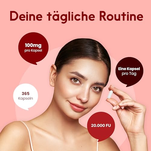 Nattokinase hochdosiert - 365 Kapseln - 20.000 FU pro Tagesdosis, vegan & produziert in Deutschland - Verpackung kann variieren Laborgeprüft