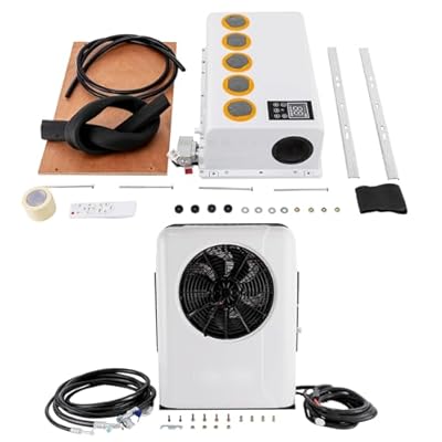 24V Air Conditioner Truck Bus, Rv Air Conditioner Kit, Universal Electric A/C Unit, For Cab Cooling Portable Split Ac With High 10238BTU, For Semi Trucks Bus Rv White (1000W-3000W (3400BTU-10238BTU))