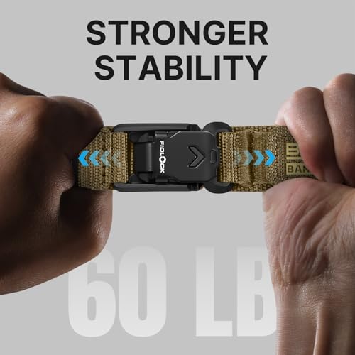 Image of Bandletic Compatible with Samsung Galaxy Watch 8 Band 40mm 44mm /Watch 8 Classic 46mm (2025), Comfortable Breathable Waterproof Replacement Strap for Women Men with Magnetic Fidlock V-Buckle, Tan L