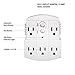 Tower Manufacturing 30440003 Auto-Reset 15 AMP Grounded 3-Prong GFCI 5-Outlet Adapter, White