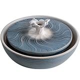 卓上の噴水 屋内デスクトップ噴水セラミック流水ミニオフィスデスクトップ幸運を呼ぶ装飾 デスクトップ噴水(Blue)