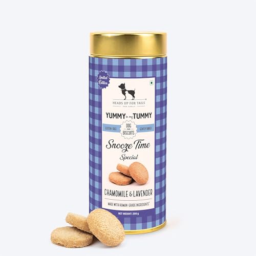 Image of Yummy in My Tummy by HUFT Snooze Time Special Chamomile & Lavender Gluten Free Dog Biscuits - 200 gm (Pack of 2), Calming Treats for All Lifestages | Crunchy & Healthy Snack for All Breeds Dogs