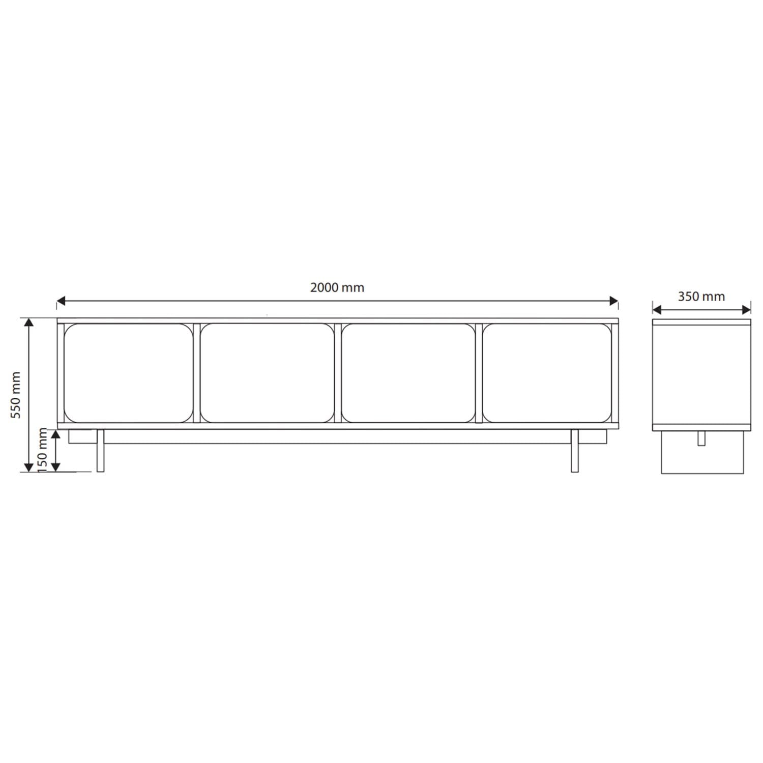 Selsey Wuwu - Armario para TV (4 Puertas, 200 cm), Color Gris y Beige