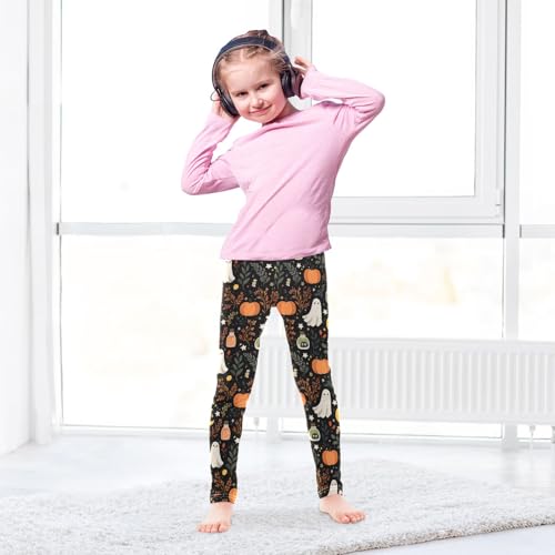 senya Girls Printed Leggings Yoga Pants Leaf Ghost Pumpkin Potion Pattern for Kids in 4t to 10 Years, 4T4