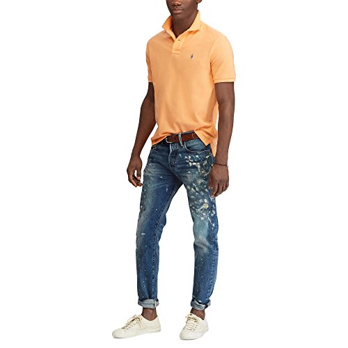 Image of Polo Ralph Lauren Men Custom Fit Mesh Pony Logo Shirt (M, FairOrange)