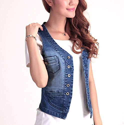 Jade Hare Denim Vest For Women Blue Slim Fit Jackets Crop Top Denims Waistcoat Sleeveless Lightweight Utility Jeans Vests2