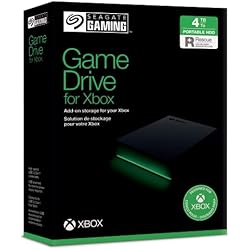 Seagate Game Drive for Xbox, 4TB, External Hard Drive Portable, USB 3.2 Gen 1, Black with built-in green LED bar, Xbox Certified, 2 year Rescue Services (STKX4000402)
