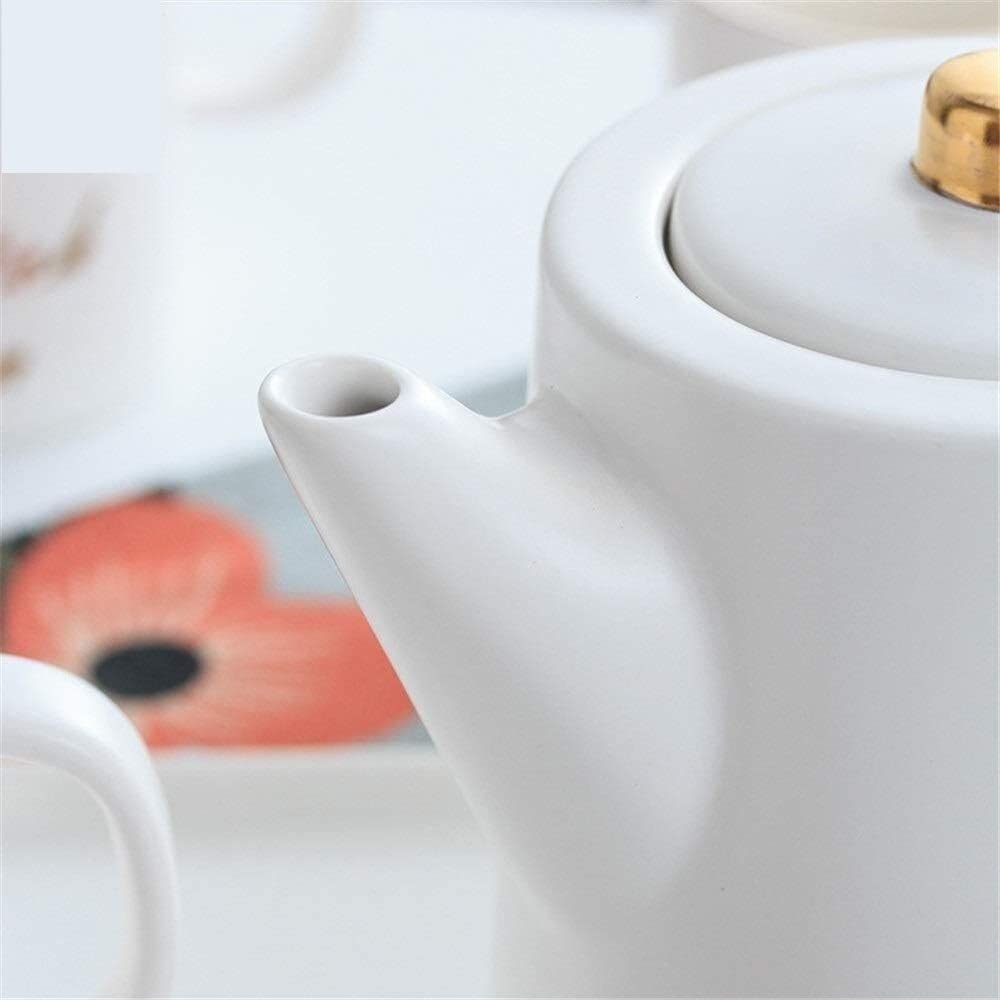 Zestaw Filiżanek Do Herbaty Kawy 6 Sztuk Ceramiczny Zestaw Filiżanek Do Herbaty Z Tacą Na Herbatę Wytłaczanie Na Gorąco Słodki Wzór Prosty Nordic Zestaw Filiżanek Do Herbaty Dla Domu(Black)
