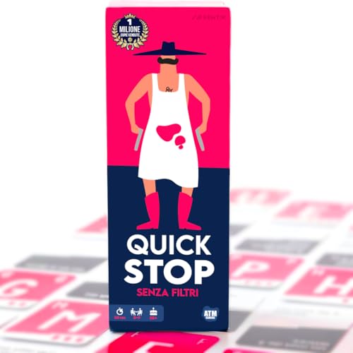 ATM Gaming QUICKSTOP Senza Filtri - Gioco di Carte per Adulti - Gioco da tavolo - Divertente, Irriverente e Veloce - 2 a 7 Giocatori - Perfetto per Aperitivi, Feste e Serate - Party Game Italiano