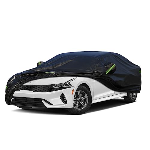 Image of Kaugung 7 Layers Car Cover Custom Fit Kia K5 from 2021 to 2025, Outdoor Waterproof All Weather Sun Rain Dust Snow Protection with Zipper Door.(USA Warehouse,Within 3-7 Days)