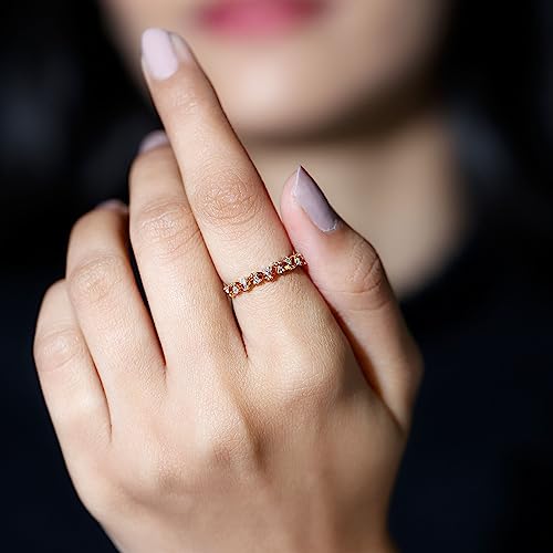 Natural Citrine Diamond Wedding Band, AAA Quality, Certified Citrine Anniversary Ring - With Jewelry Box4