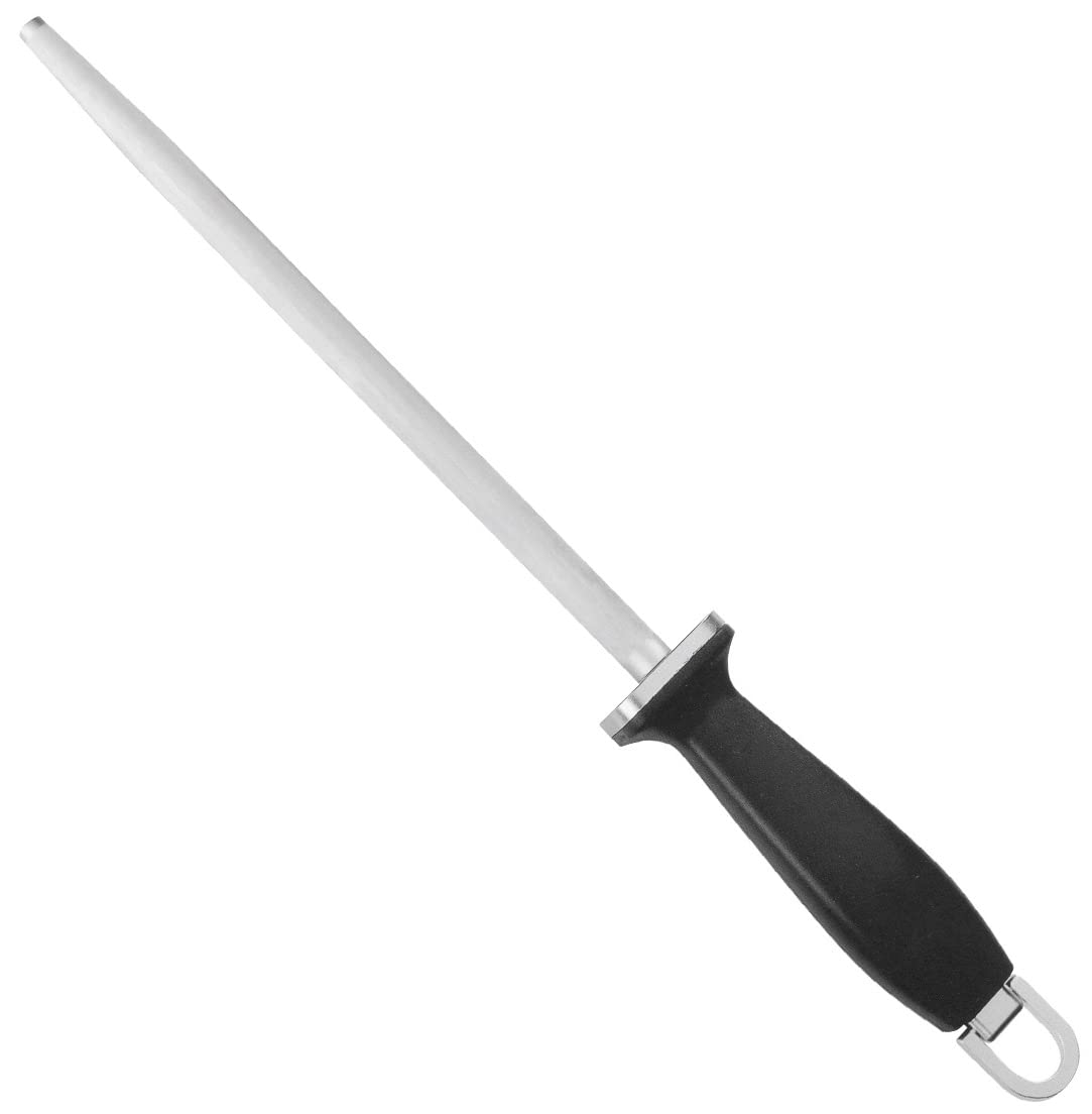 Bufalo Affilacoltelli Acciaino Tondo Professionale Nero CM. 30