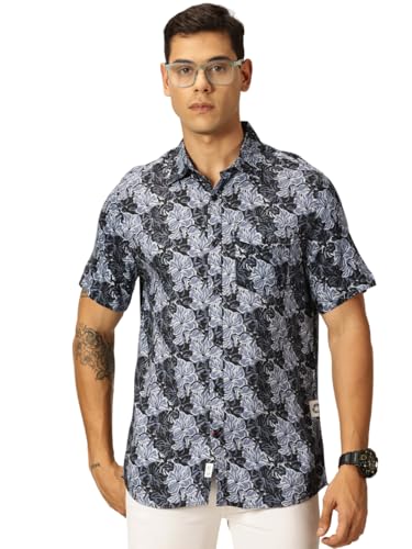 Image of Thomas Scott Men's | Printed | Half Sleeve | Regular Fit | Rayon | Spread Collar | Casual Shirt