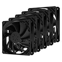 upHere – upHere 3-PIN 120mm Gehäuselüfter PC extrem Leise 5 Pack Schw