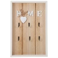 Porte-clés Mural En Bois Forme Maison - Avec Crochets, étagère, Pour Ranger Clés Et Petits Objets (blanc, 26x21x6.5 Cm)