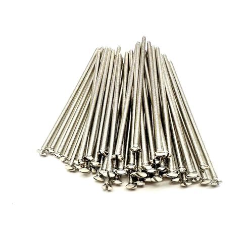 M3.5 x 100MM Electrical Socket Screws, Silver, for Switches Light Switch, Plug Sockets, 3.5mm x 100mm, (100)