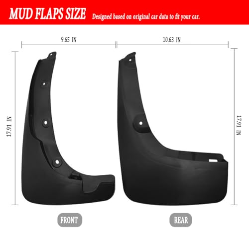 Image of Mud Flaps Mud Guards Fit for 2000-2005 Toyota RAV4 Wheel Eyebrow (with Fender Flares), Front & Rear Mud Splash Guards Accessories - 4 Pc, Black