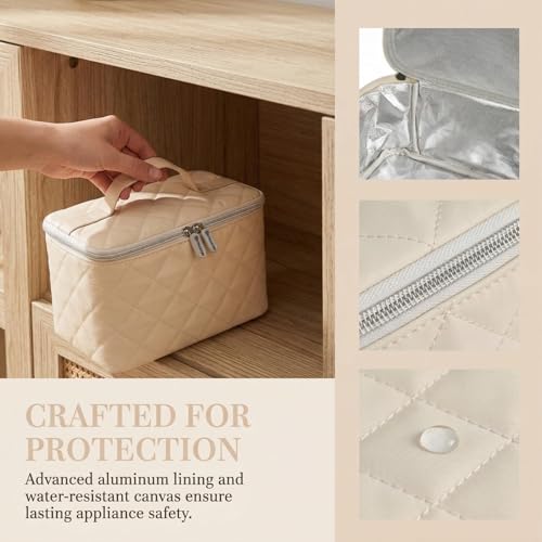 Image of Digital Hand Mixer Carrying Bag for KitchenAid 5 /6 / 7 /9 Ultra Power Speed Hand Mixers, Portable Travel Storage Case Bag with Handle for Kitchen Aid Mixer Accessories (Box Only) (Light Beige)