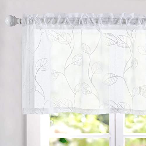 Cenefa transparente bordada de 18 pulgadas, ideal para iluminar y decorar cocinas y baños 2