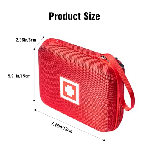Image of Gealaek Protective Carrying Case for Portable Nebulizer, Travel Medical Bag with Hard Shell for Inhaler Spacer, Masks, Asthma Accessories Emergency Medicine Storage Bag for Kids and Adults (Red)