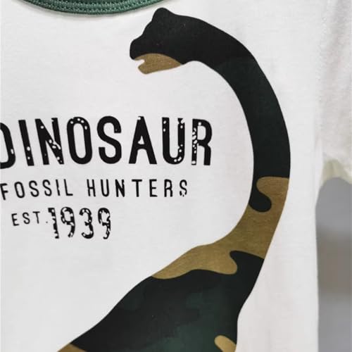 Image of Toddler Boy Clothes Cartoon Cotton Summer Short Sleeve T-Shirt and Shorts Kids Outfit Set 2-7 Year