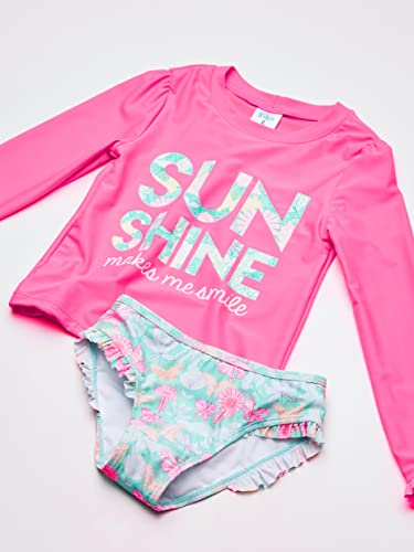 Image of KIKO & MAX Girls Swim Suit Set with Long Sleeve Rashguard Swim Shirt