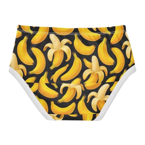 Joisal Toddler Girls Underwear 2t Cotton Little Girl Panties Funny Briefs Underpants Cute Yellow Bananas Black2