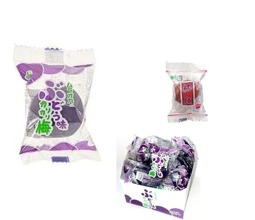 【SNS話題】 ぶどう味カリカリ梅 １０個セット ASMR 新感覚 村岡食品 おまけで１つ つけちゃいました 食べ比べのサムネイル