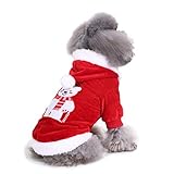 Ornaous Cute Dog Cat Christmas Hoodie, Pet Teddy Bear Cosplay Costume, Puppy Fleece Outfits Warm Clo