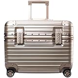 [FiveLn] スーツケース キャリーケース キャリーバッグ アルミフレーム ABS+PC材質 小型 TSAローク搭載 耐衝撃 軽量 静音 キャスター付き 防水 傷に強い スチュワーデスパスワードボックス ビジネス ビジネス旅行 (23インチ,シャンパンゴールド)