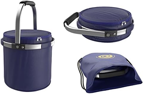 Pop-Up Cooler - Lightweight, Leak Proof, Insulated, Strong. Pops Open for Use and Folds Flat for Storage | inc.Storage Bag | Perfect for The Picnic, Beach, Pool, Camping, Tailgating and Travel - Blue
