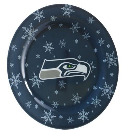 FOCO Seattle Seahawks Snowflake Plastic Plate - 4 Pack