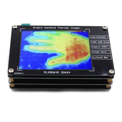 Imageur thermique, MLX90640 portable avec écran LCD de 2,8 pouces intégré pour la détection de la température et l'imagerie infrarouge