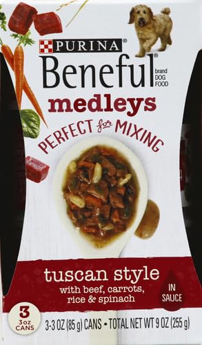 Image of Purina Beneful Wet Dog Food, Tuscan Style Medley, (3) 3 Oz Cans