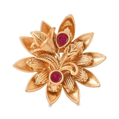 Image of I Jewels Gold Plated Traditional Design Comfort Fit Adjustable Finger Ring For Women