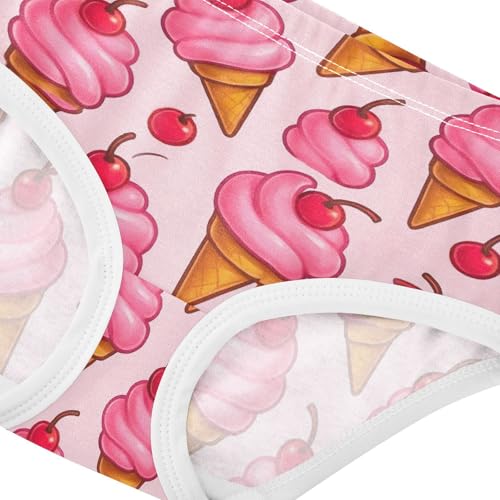 Joisal Fun Print Toddler Underwear Floral 2t Cotton Panties Little Girl Cartoon Ice Cream Cones Pink Kids Undies Briefs4