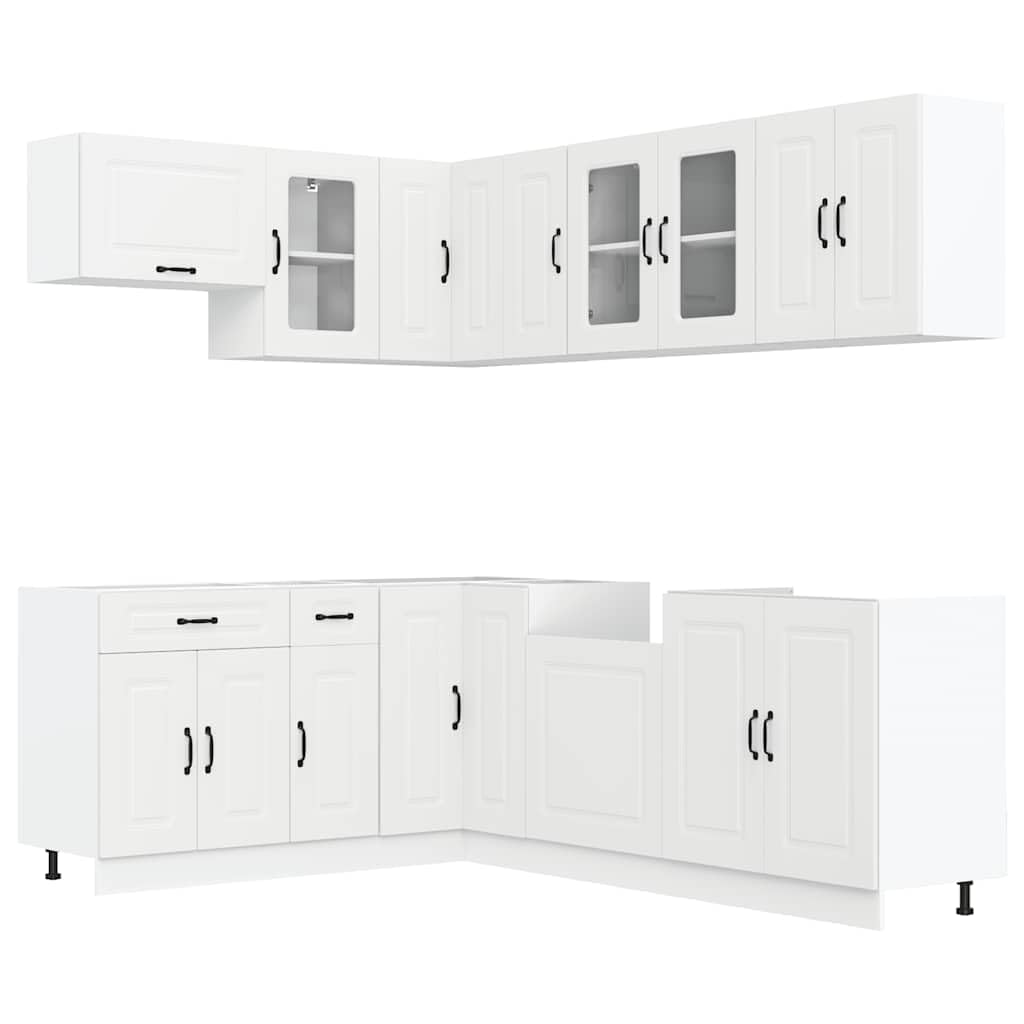 Set 11 Mobili da Cucina Kalmar Bianco Legno Multistrato