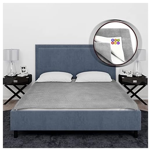BeyBee Waterproof Quick Dry Sheet for Baby| Bed Pad Extra Absorbent Washable Matress Protector| Baby Bed Protector Sheet for Toddler Children, and Adult Double Bed Size, 200x260cm, Grey