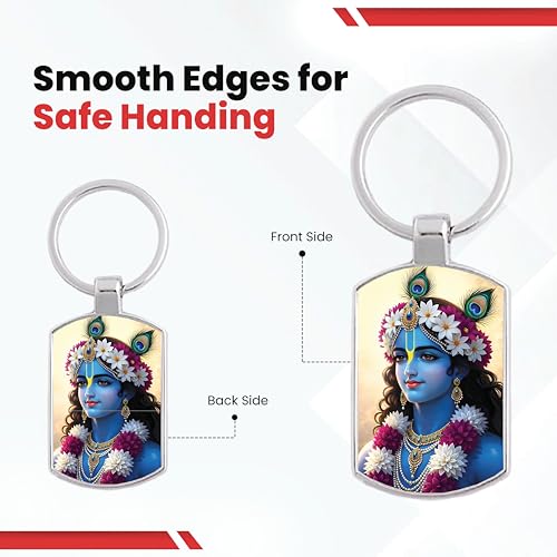 Image of Stylish Metal Keychains with Permanent Glossy Print - Inspirational Quotes & Spiritual Designs - Perfect Key chains for loved ones, Personal Use, Gifts & Return Gifts