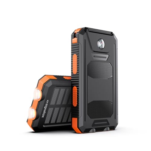 Image of Outdoor 10000mAh Solar Power Bank with Fast Charging and Dual LED Flashlight