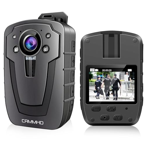 CAMMHD 1296P Body Cam C8-128G 12-16 Heures Enregistrement Portable Caméra Piéton Vision Nocturne Police Bodycam Ingénierie Extérieur